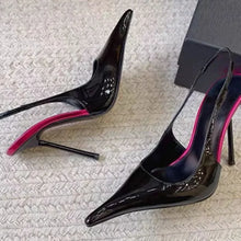 Load image into Gallery viewer, Women's Pointed Toe Patent Leather High Heel Sandals