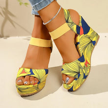 Load image into Gallery viewer, Women's Retro Ethnic Print Wedge Platform Sandals
