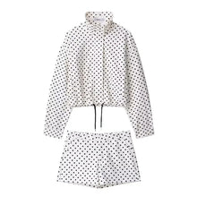 Load image into Gallery viewer, Women's Polka Dot Turtleneck Zipper Jacket with Pockets
