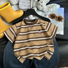 Load image into Gallery viewer, Summer Cotton Children Stripe Short Sleeve T-shirt For Boys and Girls Vintage Fashion Tops