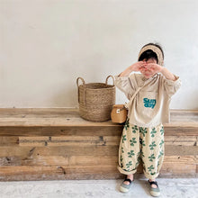Load image into Gallery viewer, 2026 New Children Casual Pants Girls Fashion Flower Print Harem Pants Kids Loose Trousers Vintage Boys Pants Autumn Clothes