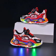Load image into Gallery viewer, Spring Kids Shoes New Fashion Versatile Casual Shoe Anti Slip Cartoon Car Boy Shoe LED Lights Simple Trendy Sneakers Кроссовки