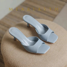 Load image into Gallery viewer, Women's Square Toe Open-Toe Mule Heels