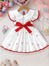 Load image into Gallery viewer, Baby Girls' Floral Print Short Sleeve Dress