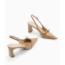 Load image into Gallery viewer, Women's Bow Pointed Toe Slingback Low Heel Shoes