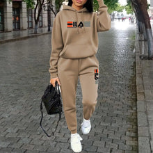 Load image into Gallery viewer, Women's Printed Fleece Hoodie & Pants Two-Piece Set