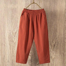 Load image into Gallery viewer, Women Summer Casual Loose Harem Elastic Waist Cotton Linen Pants Ninth Trousers