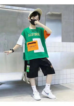 Load image into Gallery viewer, Summer Boys Clothes Sets Teenager Casual Outfits Kids Print T-shirt +Shorts 2Pcs Children Short Sleeve Tracksuit Suits 5-12 Year