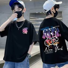Load image into Gallery viewer, Korean Children's Clothes 2025 Summer Tops Art New York City Graphic T Shirts Cotton Baby Boys Short Sleeves Shirt Kids Clothes