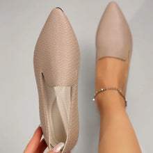 Load image into Gallery viewer, Women's Shoes PU Leather Loafers Ballet Flats Pointed Toe Barefoot Slip-on Casual Low Heel Fashion Stone Pattern Woman Flat Shoe