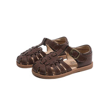 Load image into Gallery viewer, Girls' Genuine Leather Roman Sandals | Anti-Slip Soft Sole Summer Shoes (Sizes 22–31)