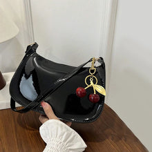 Load image into Gallery viewer, Women's Cherry Pendant PU Leather Shoulder Bag