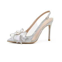 Load image into Gallery viewer, Thin Heel Pointed Pearl Shoes