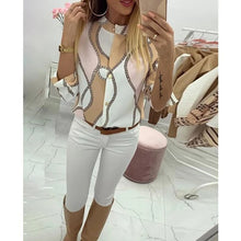 Load image into Gallery viewer, Ladies Printed Lapel long sleeve shirt
