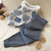 Load image into Gallery viewer, Casual knitted short-sleeved pants two-piece
