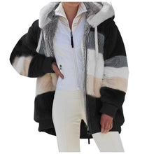 Load image into Gallery viewer, Ladies autumn and winter loose plush multi-color hooded coat
