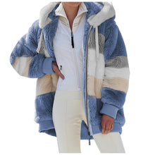 Load image into Gallery viewer, Ladies autumn and winter loose plush multi-color hooded coat
