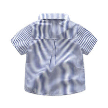 Load image into Gallery viewer, Summer Children Baby Clothes Short Sleeve Striped Shirt Pants Gentlemen Elegant Suit Kids Tracksuit For Toddler Boys Casual Sets
