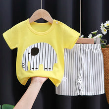 Load image into Gallery viewer, Kids' Cartoon Print Cotton T-Shirt &amp; Shorts Tracksuit Set
