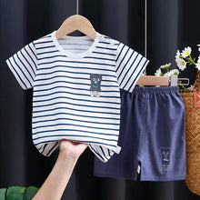 Load image into Gallery viewer, Kids' Cartoon Print Cotton T-Shirt &amp; Shorts Tracksuit Set

