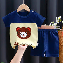 Load image into Gallery viewer, Kids' Cartoon Print Cotton T-Shirt &amp; Shorts Tracksuit Set
