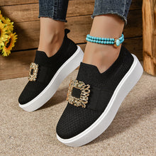 Load image into Gallery viewer, European and American foreign trade thick-soled fly-woven breathable low-top single-layer shoes women's cross-border chain decorative leg loafers wish

