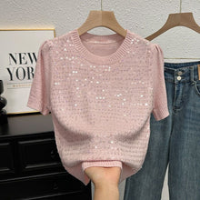 Load image into Gallery viewer, Summer Knitted Short-Sleeve T-Shirt
