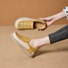 Load image into Gallery viewer, Genuine Leather Cut Out Breathable Loafers for Women 2025 Summer New Flats Casual Shoes Slip-On Slip-On Shoes
