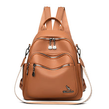 Load image into Gallery viewer, 2025 female Korean fashion new ladies backpack European and American trend simple versatile soft leather shoulder bag wholesale

