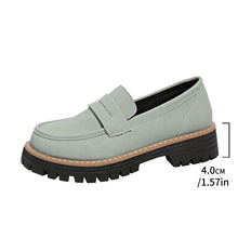 Load image into Gallery viewer, Cross-Border 2025 New Spring and Autumn Loafers Large Size Casual Frosted British Style Women's Shoes Thick Heel Thick Sole Foreign Trade Retro
