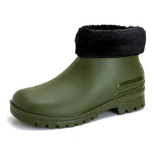 Load image into Gallery viewer, Cross-border Japanese Rain Shoes Women's Adult Non-slip Short Rain Boots Kitchen Work Waterproof Platform fleece-lined Water Shoes Women
