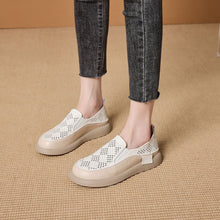 Load image into Gallery viewer, Genuine Leather Cut Out Breathable Loafers for Women 2025 Summer New Flats Casual Shoes Slip-On Slip-On Shoes
