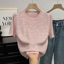Load image into Gallery viewer, Summer Knitted Short-Sleeve T-Shirt
