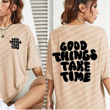 Load image into Gallery viewer, ArTisTic LeTTer PrinT Ladies T-shirT Fashion CoTTon Tops Casual Round Neck T-shirT Summer Plaid SporTswear
