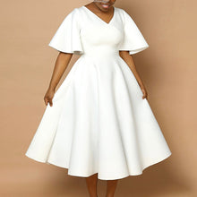 Load image into Gallery viewer, D3191 Cross-border Women's 2023 New Trumpet Sleeve V-neck Fashion Elegant Large Skirt Dress European and American Dress
