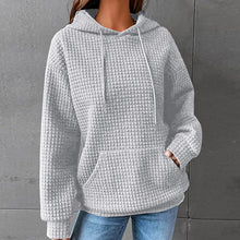Load image into Gallery viewer, Women'swaffle hooded long-sleeved letter printed sweater
