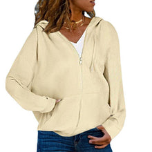 Load image into Gallery viewer, women's hooded sweater cardigan top
