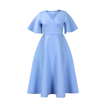 Load image into Gallery viewer, Trumpet Sleeve V-Neck Midi Dress

