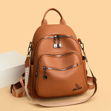 Load image into Gallery viewer, 2025 female Korean fashion new ladies backpack European and American trend simple versatile soft leather shoulder bag wholesale
