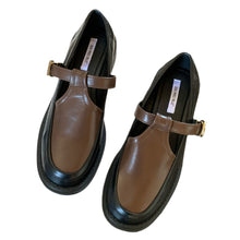 Load image into Gallery viewer, Retro Round-Toe Loafers 2025~New British Preppy Style Small Leather Shoes for Women Mary Jane T-Shaped Buckle Thick Heel Shoes
