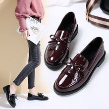 Load image into Gallery viewer, Chunky heel shoes women's 2023 Spring and Autumn new women's shoes bow small leather shoes students tassel loafers women's British
