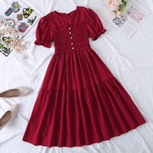 Load image into Gallery viewer, Chiffon Short-sleeved Dress for Women New ins Sense Niche Mid-length French Douyin Slimming Look Skirt
