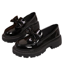 Load image into Gallery viewer, Foreign Trade Cross-Border Large Size 35-42 Loafers for Women Niche Bow Thick-Soled Small Leather Shoes for Women Retro Flats for Women
