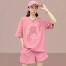 Load image into Gallery viewer, 2024 summer new ladies sportswear suit casual fashion short sleeve two-piece small fashionable
