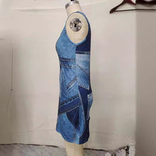 Load image into Gallery viewer, 2024 spring and summer Europe and the United States cross-border new women's clothing Amazon independent station trend Denim printing women's dress women
