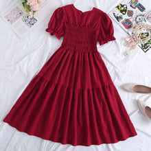 Load image into Gallery viewer, Chiffon Short-sleeved Dress for Women New ins Sense Niche Mid-length French Douyin Slimming Look Skirt
