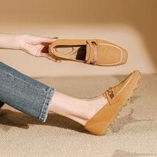 Load image into Gallery viewer, Loafers 2024 new square toe flying woven cross-border single-layer shoes women's woven slip-on knitted shoes plus size peas shoes
