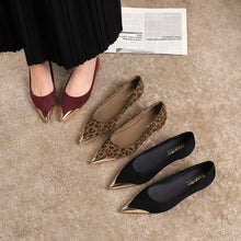 Load image into Gallery viewer, 531-19 European and American Fashion Banquet Metal Pointed Toe Shallow Slip-On Shoes for Women, Elegant and Comfortable Slip-On Shoes with Internal Height Increase
