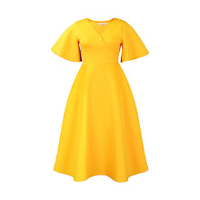 Load image into Gallery viewer, D3191 Cross-border Women's 2023 New Trumpet Sleeve V-neck Fashion Elegant Large Skirt Dress European and American Dress
