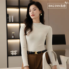 Load image into Gallery viewer, Women's half turtleneck bottoming shirt
